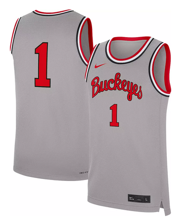 Men's Ohio State Buckeyes #1 Grey Stitched Basketball Jersey